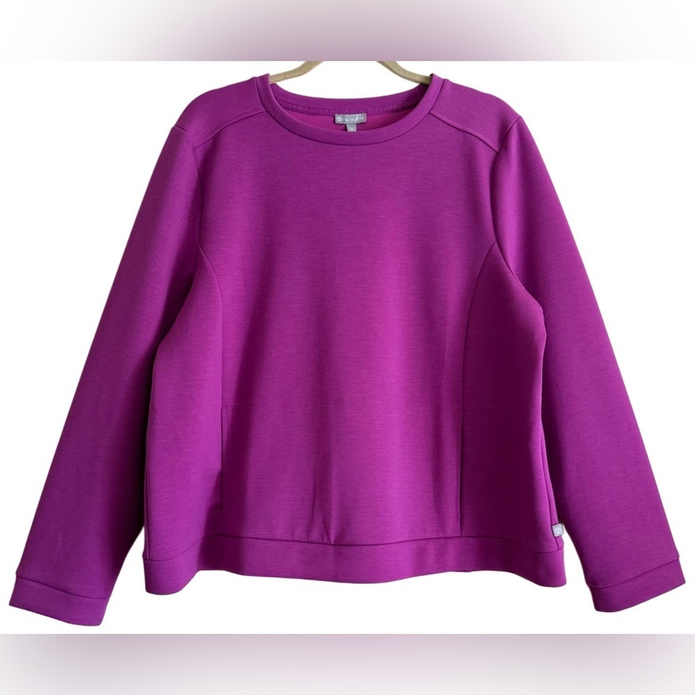 T By TALBOTS Athleisure Activewear Outdoor Performance Boxy Scuba Sweatshirt XL